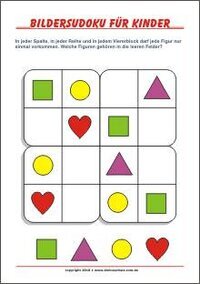 Sudoku-Rätsel Bilder-Sudoku mit Lösungen - Training für logisches Denken