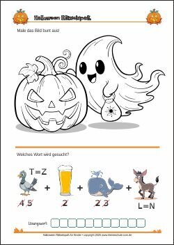 Halloween-Rätsel zum kostenlosen Download