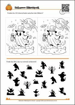 Halloween-Rätsel zum kostenlosen Download