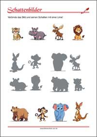 Figur und Schatten Wahrnehmen - Wahrnehmung Übungen zum Ausdrucken