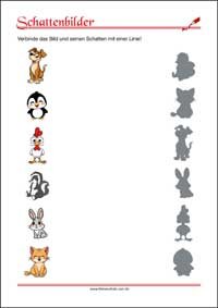 Figur und Schatten Wahrnehmen - Wahrnehmung Übungen zum Ausdrucken
