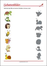 Figur und Schatten Wahrnehmen - Wahrnehmung Übungen zum Ausdrucken