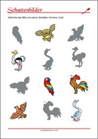 Figur und Schatten Wahrnehmen - Wahrnehmung Übungen zum Ausdrucken