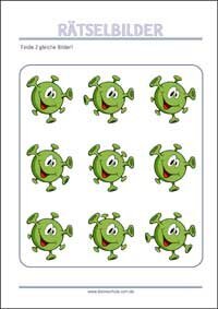 Finde 2 gleiche Bilder - Rätselbilder zum Ausdrucken