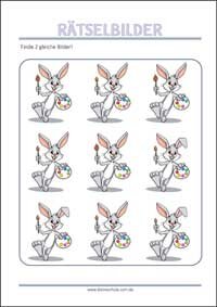 Finde 2 gleiche Bilder - Rätselbilder zum Ausdrucken