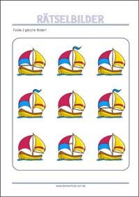 Finde 2 gleiche Bilder - Rätselbilder zum Ausdrucken