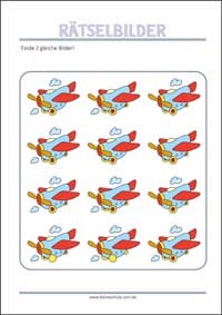Finde 2 gleiche Bilder - Rätselbilder zum Ausdrucken