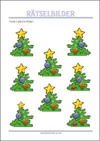 Finde 2 gleiche Bilder - Rätselbilder zum Ausdrucken