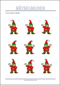Finde 2 gleiche Bilder - Rätselbilder zum Ausdrucken
