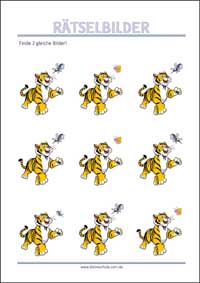 Finde 2 gleiche Bilder - Rätselbilder zum Ausdrucken