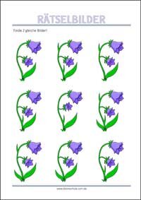 Finde 2 gleiche Bilder - Rätselbilder zum Ausdrucken