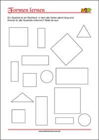 Geometrische Formen erkennen – Kostenlose Arbeitsblätter für Kinder als PDF