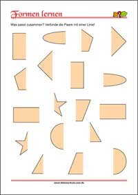 Geometrische Formen erkennen – Kostenlose Arbeitsblätter für Kinder als PDF