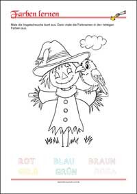 Farben lernen - Kostenlose Arbeitsblätter mit Bilder für Kinder zum Ausdrucken