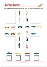 Farben lernen - Kostenlose Arbeitsblätter mit Bilder für Kinder zum Ausdrucken