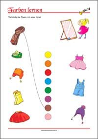 Farben lernen - Kostenlose Arbeitsblätter mit Bilder für Kinder zum Ausdrucken
