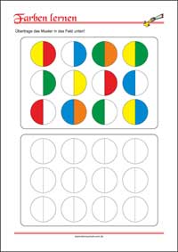 Farben lernen - Kostenlose Arbeitsblätter mit Bilder für Kinder zum Ausdrucken