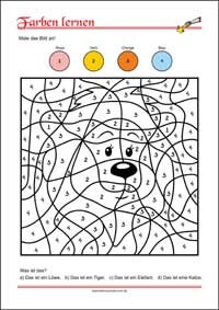 Farben lernen - Kostenlose Arbeitsblätter mit Bilder für Kinder zum Ausdrucken