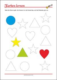 Farben lernen - Kostenlose Arbeitsblätter mit Bilder für Kinder zum Ausdrucken