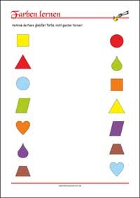 Farben lernen - Kostenlose Arbeitsblätter mit Bilder für Kinder zum Ausdrucken