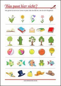 Was passt nicht dazu? Übungen zur Förderung der Wahrnehmung, Aufmerksamkeit und des logischen Denkens