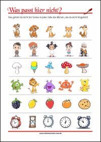 Was passt nicht dazu? Übungen zur Förderung der Wahrnehmung, Aufmerksamkeit und des logischen Denkens